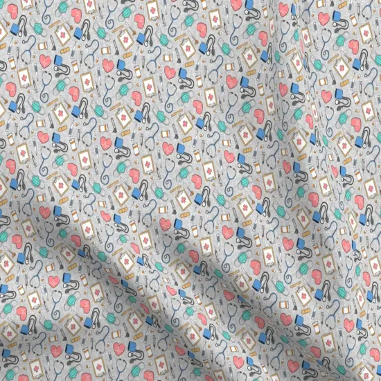 Various Fabrics by the Yard or Fat Quarter Small Scale Medical Doctor Nurse Blue Pink Grey Medicine Nursing Hospital Custom Printed Fabric by Spoonflower {5}