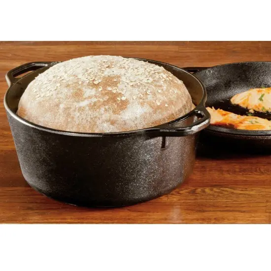 Lodge Logic L8DD3 Cast Iron Double Dutch Oven Extra Deep Lid 5 Quart {6}