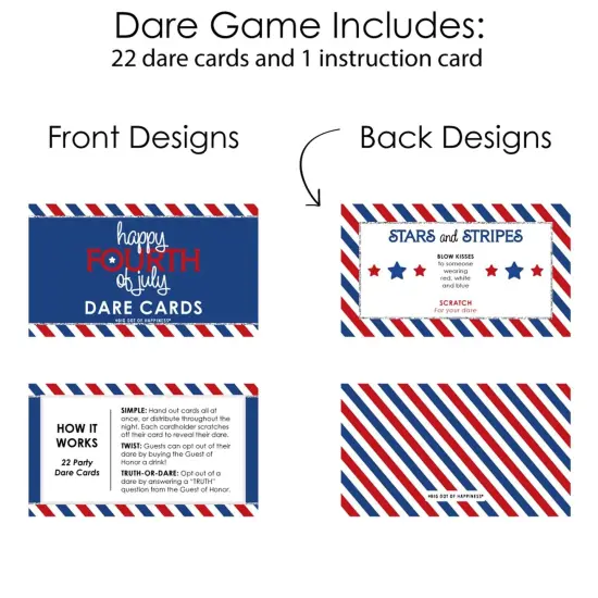 Big Dot of Happiness 4th of July - Independence Day Party Game Scratch Off Dare Cards - 22 Count {6}