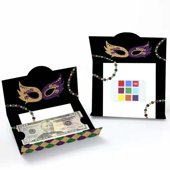 Big Dot of Happiness Mardi Gras - Masquerade Party Money and Gift Card Holders - Set of 8 {3}