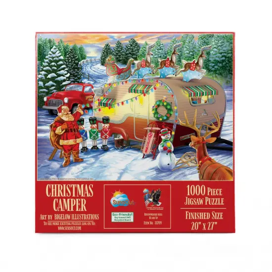 Sunsout Christmas Campers 1000 pc Christmas Jigsaw Puzzle 31709 {4}