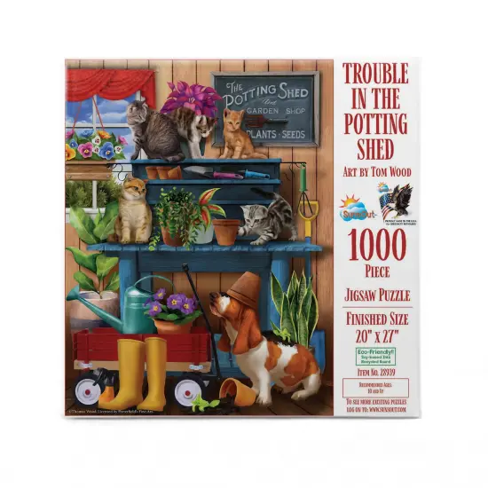 Sunsout Trouble in the Potting Shed 1000 pc Jigsaw Puzzle 28939 {4}