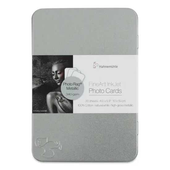 Hahnem&uuml;hle Photo Rag Metallic Inkjet Photo Cards - 4" x 6", Pkg of 30 {1}