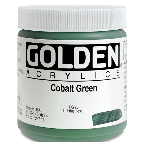 Golden Heavy Body Artist Acrylics - Cobalt Green, 8 oz Jar {2}
