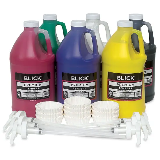 Blick Premium Grade Tempera - Set of 6, Basic Color Pump Kit, Half Gallons {2}