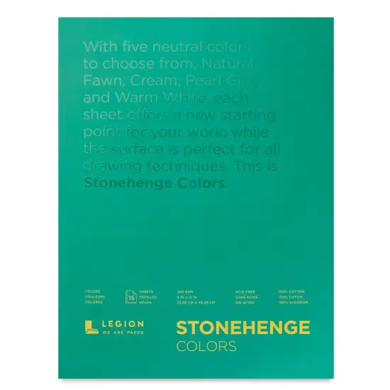 Legion Stonehenge Drawing Paper Pad - 9" x 12", Multi Color, 15 Sheets {1}