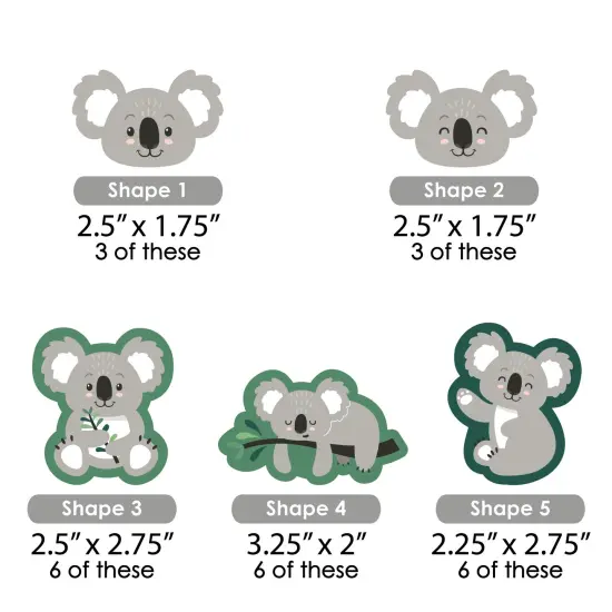 Big Dot of Happiness Koala Cutie - Paper Straw Decor - Bear Birthday Party and Baby Shower Striped Decorative Straws - Set of 24 {3}