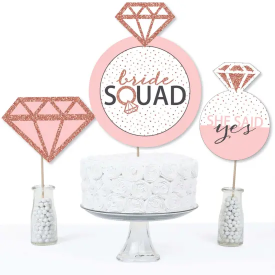 Big Dot of Happiness Bride Squad - Rose Gold Bridal Shower or Bachelorette Party Centerpiece Sticks - Table Toppers - Set of 15 {5}