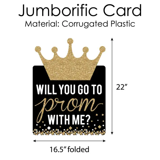 Big Dot of Happiness Promposal - Prom Proposal Giant Greeting Card - Big Shaped Jumborific Card - 16.5 x 22 inches {6}
