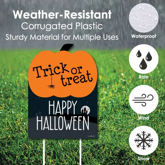 Big Dot of Happiness Trick or Treat - Outdoor Halloween Decorations - Happy Halloween Yard Sign - Welcome Yard Sign {4}