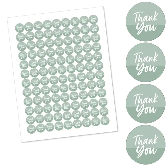 Big Dot of Happiness Sage Green Elegantly Simple - Guest Party Favors Round Candy Sticker Favors - Labels Fits Chocolate Candy (1 sheet of 108) {3}