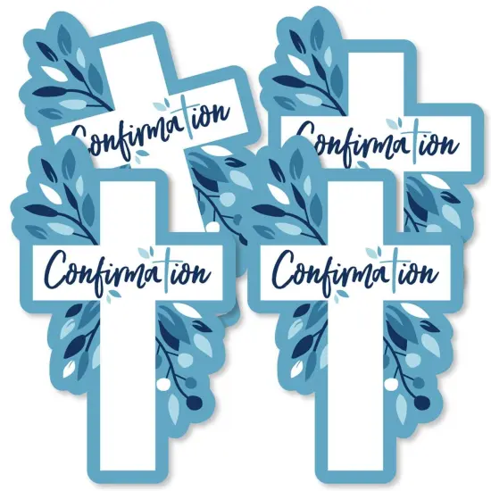 Big Dot of Happiness Confirmation Blue Elegant Cross - Decorations DIY Boy Religious Party Essentials - Set of 20 {3}
