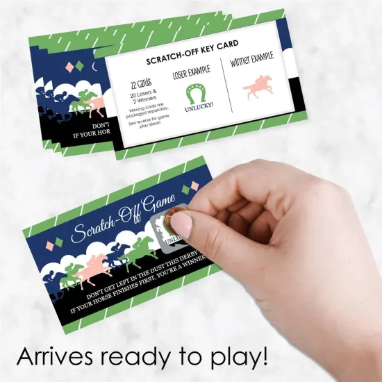 Big Dot of Happiness Kentucky Horse Derby - Horse Race Party Game Scratch Off Cards - 22 Count {4}
