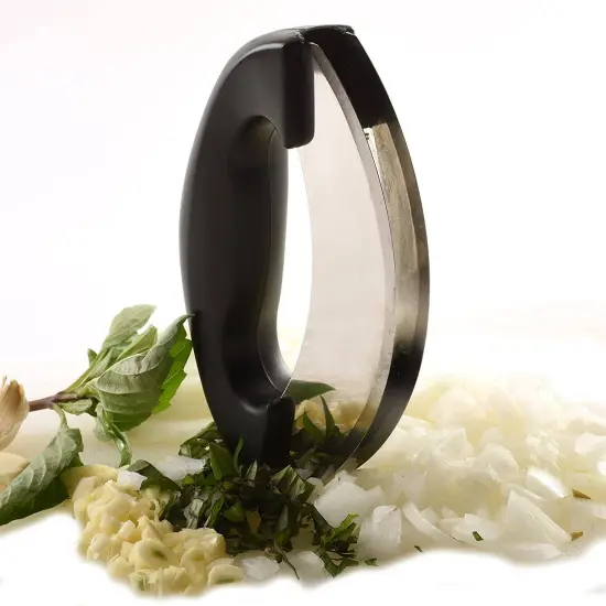Norpro Stainless Steel Mezzaluna Rock to Chop and Mince Garlic Herbs Vegetables {4}