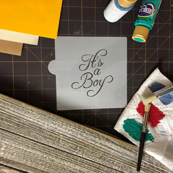 It's A Boy Cookie & Craft Stencil | CM067 by Designer Stencils | Cookie Decorating Tools | Baking Stencils for Royal Icing, Airbrush, Dusting Powder | Craft Stencils for Canvas, Paper, Wood | Reusable Food Grade Stencil {3}
