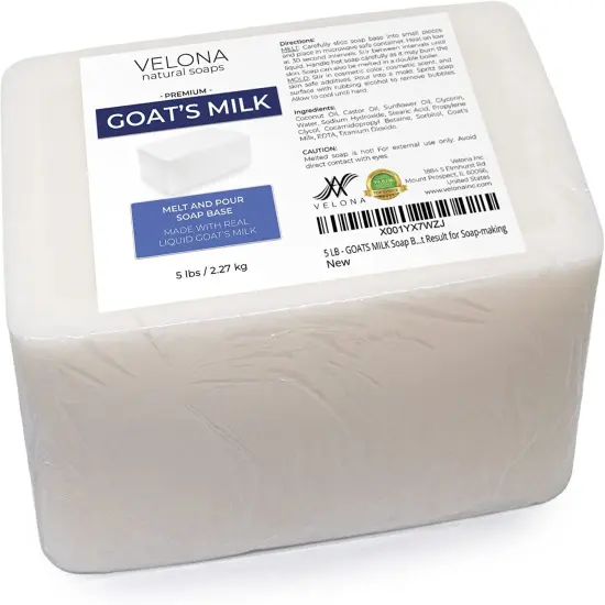 10 LB - GOATS MILK Soap Base by Velona | SLS/SLES free | Melt and Pour | Natural Bars For The Best Result for Soap-making&hellip; {3}