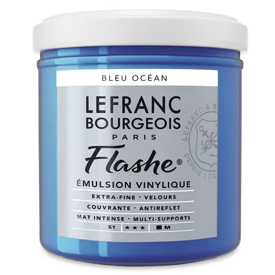 Lefranc & Bourgeois Flashe Vinyl Paint - Ocean Blue, 125 ml jar {2}