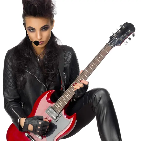 Rockstar Costume Accessories Headset - Fake Rock Star MJ Singer Microphone and Headphones Costume Accessory Prop Black {4}