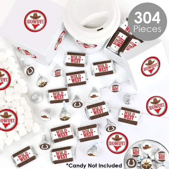 Big Dot of Happiness Western Hoedown - Wild West Cowboy Party Candy Favor Sticker Kit - 304 Pieces {3}