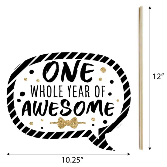 Big Dot of Happiness 1st Birthday Little Mr. Onederful - Boy First Birthday Party Photo Booth Props Kit - 20 Count {7}