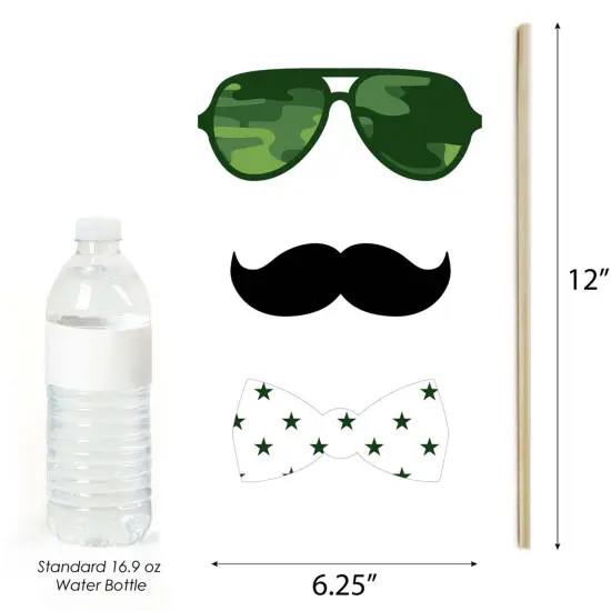 Big Dot of Happiness Camo Hero - Army Military Camouflage Party Photo Booth Props Kit - 20 Count {6}