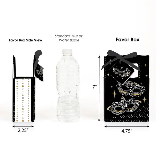 Big Dot of Happiness Masquerade - Carnival Mask Party Favor Boxes - Set of 12 {3}