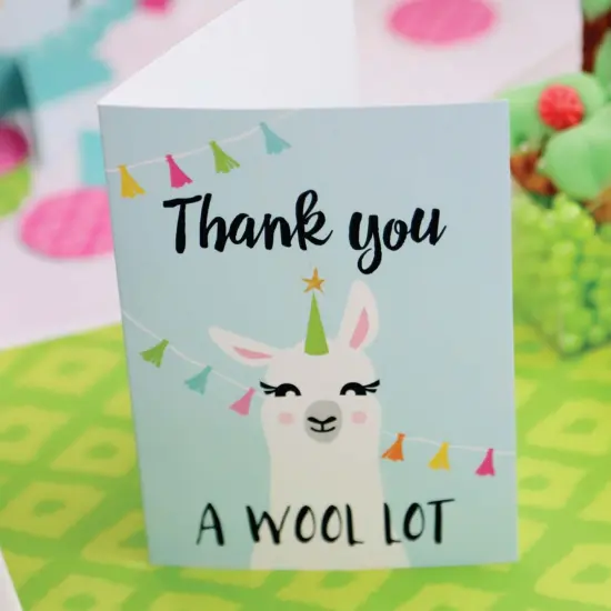 Big Dot of Happiness Whole Llama Fun - Llama Fiesta Baby Shower or Birthday Party Thank You Cards (8 count) {7}