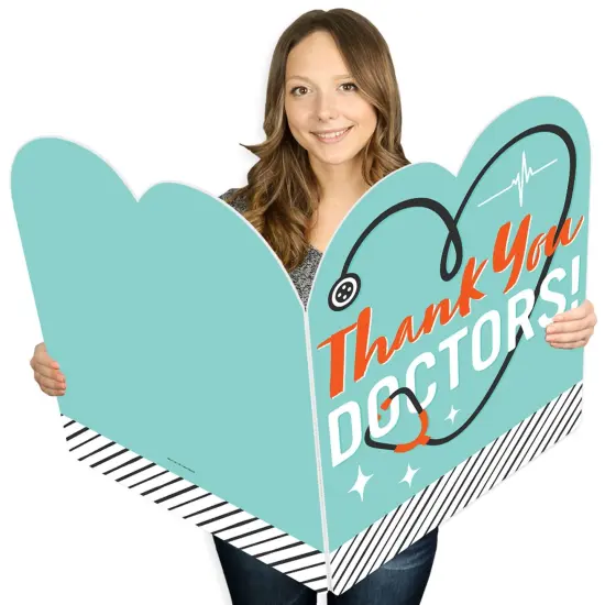 Big Dot of Happiness Thank You Doctors - Doctor Appreciation Week Giant Greeting Card - Big Shaped Jumborific Card {1}