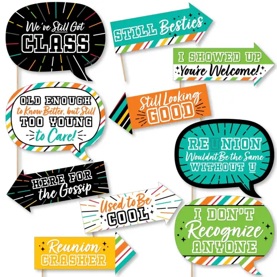 Big Dot of Happiness Funny Still Got Class - High School Reunion Party Photo Booth Props Kit - 10 Piece {1}