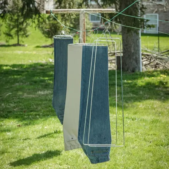 Lehman's Pants Hangers, Hang to Dry Stretchers for Perfect Creased Wrinkle-Free Slacks Without Ironing, 2 Pairs {4}