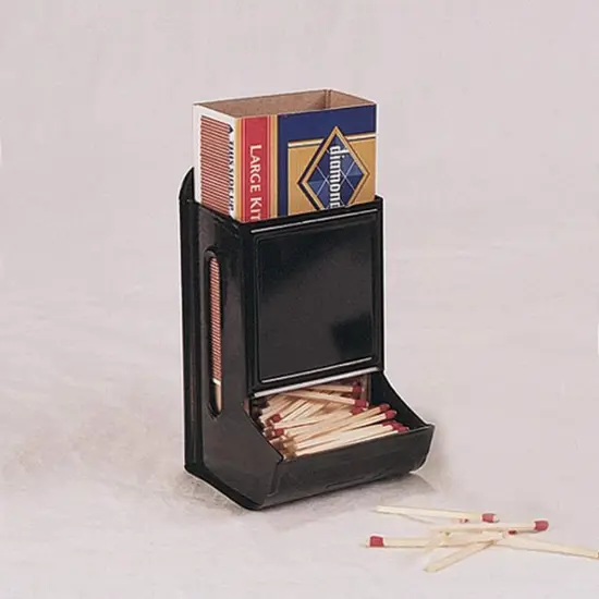Fulton Black Tin Matchbox, Wall Mount {3}