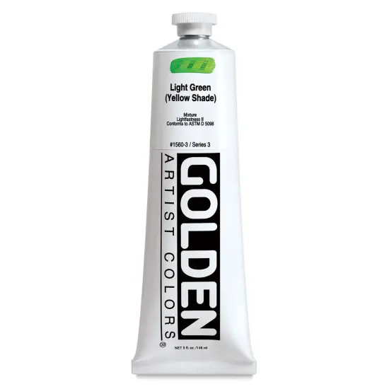 Golden Heavy Body Artist Acrylics - Light Green (Yellow Shade), 5 oz tube {1}