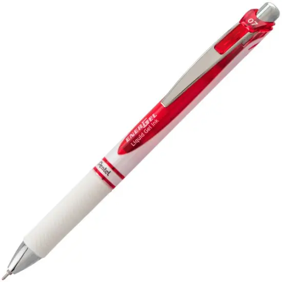 EnerGel Pearl Retractable Liquid Gel Pen, (0.7mm) Needle Tip, Medium Line, Red Ink {1}