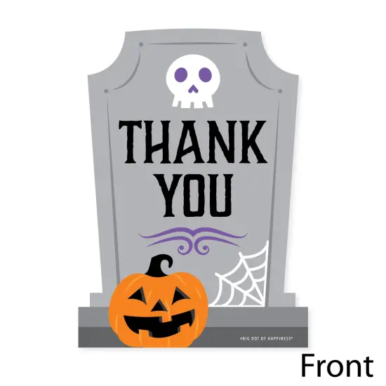 Big Dot of Happiness Cute and Colorful Tombstones - Shaped Thank You Cards - Kids Halloween Party Thank You Note Cards with Envelopes - Set of 12 {4}
