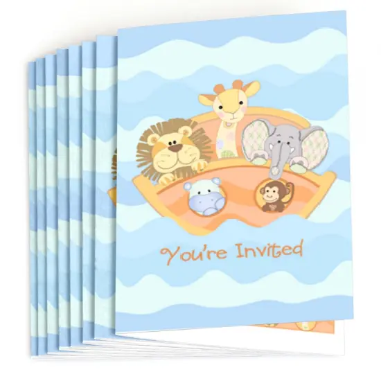 Big Dot of Happiness Noah's Ark - Fill In Baby Shower Invitations (8 count) {3}