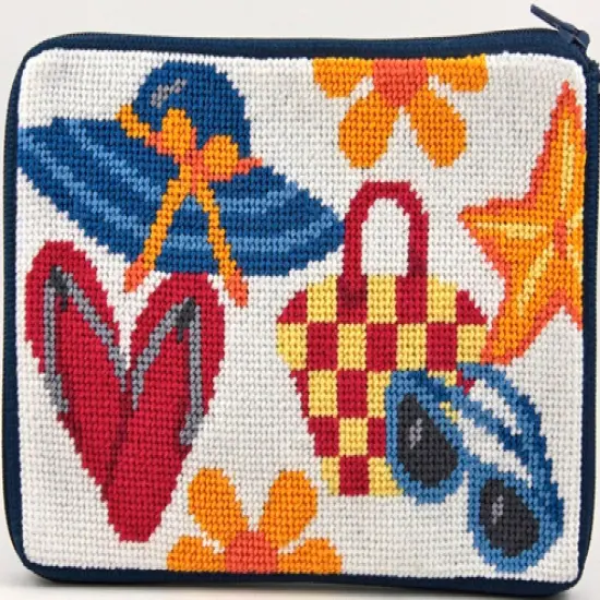 Cosmetic Purse - Beach Accessories - Needlepoint Kit Multicolor {1}