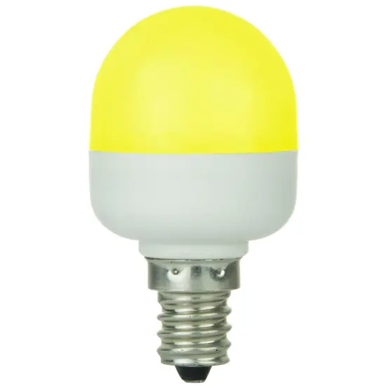 SUNLITE Yellow LED T10 Tubular Indicator Candelabra Base Light Bulb {1}
