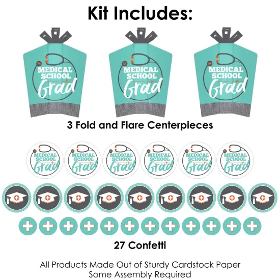Big Dot of Happiness Medical School Grad - Doctor Graduation Party Decor and Confetti - Terrific Table Centerpiece Kit - Set of 30 {4}