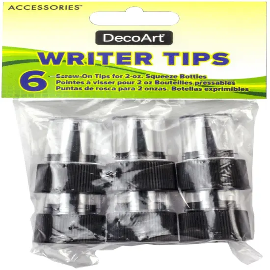 DecoArt Accessories Writer Tips 6/Pkg-For 2oz Bottles {1}