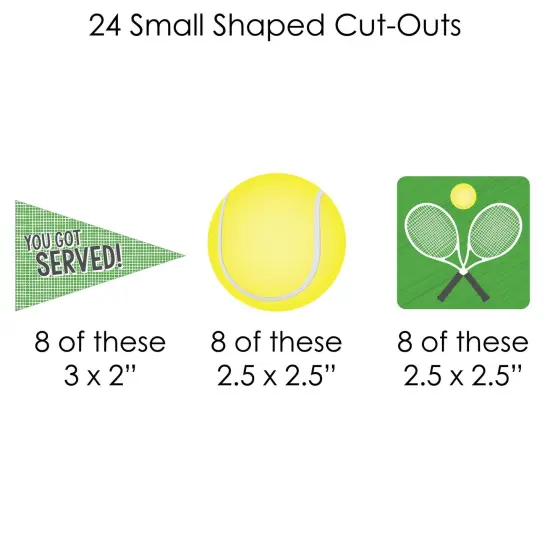 Big Dot of Happiness You Got Served - Tennis - Baby Shower or Tennis Ball Birthday Party DIY Decorations - Clothespin Garland Banner - 44 Pieces {7}