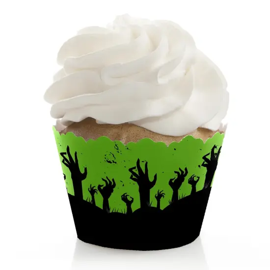 Big Dot of Happiness Zombie Zone - Halloween or Birthday Zombie Crawl Party Decorations - Party Cupcake Wrappers - Set of 12 {1}