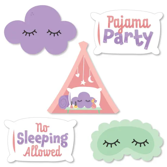 Big Dot of Happiness Pajama Slumber Party - DIY Shaped Girls Sleepover Birthday Party Cut-Outs - 24 Count {1}