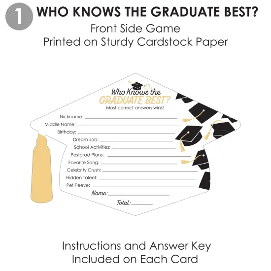 Big Dot of Happiness Goodbye High School, Hello College - 2-in-1 Graduation Party Cards - Activity Duo Games - Set of 20 {7}