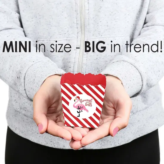 Big Dot of Happiness Flamingle Bells - Party Mini Favor Boxes - Tropical Flamingo Christmas Party Treat Candy Boxes - Set of 12 {6}