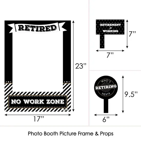Big Dot of Happiness Happy Retirement - Retirement Party Selfie Photo Booth Picture Frame & Props - Printed on Sturdy Material {6}