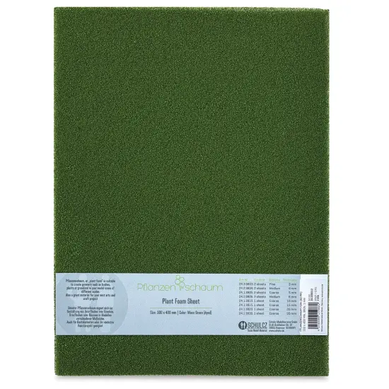 Schulcz Scale Model Plant Foam - Floral Green, Pkg of 2, Fine, 3 mm, 11-3/4" x 15-3/4" {1}
