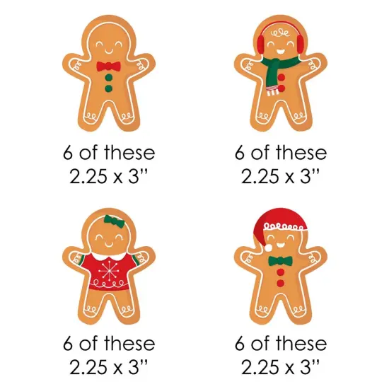 Big Dot of Happiness Gingerbread Christmas - Paper Straw Decor - Gingerbread Man Holiday Party Striped Decorative Straws - Set of 24 {3}