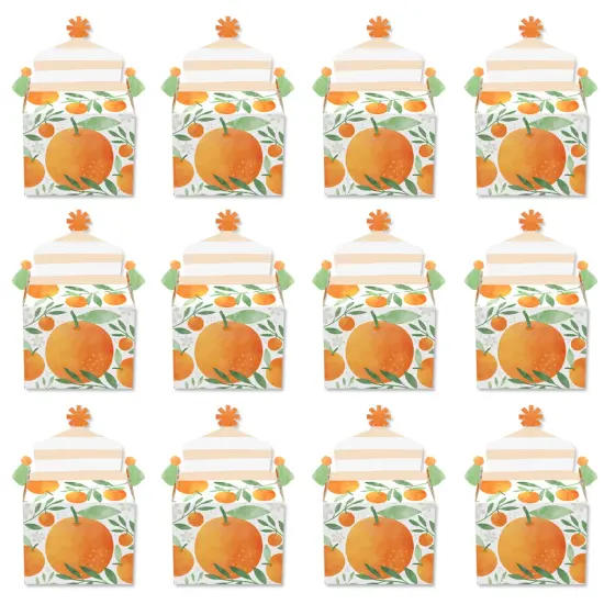 Big Dot of Happiness Little Clementine - Treat Box Party Favors - Orange Citrus Baby Shower or Birthday Party Goodie Gable Boxes - Set of 12 {6}