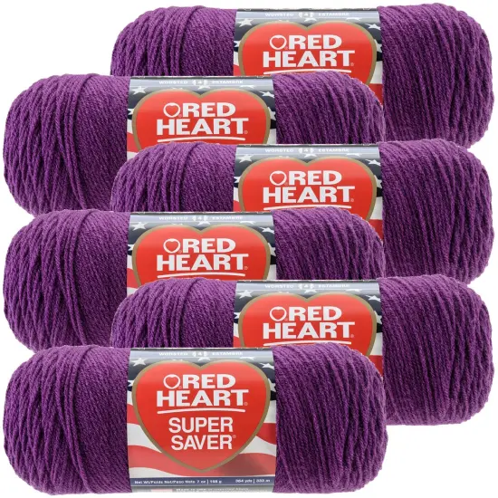 Multipack of 6 - Red Heart Super Saver Yarn-Dark Orchid {1}