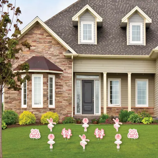 Big Dot of Happiness Tutu Cute Ballerina - Ballet Shoes Lawn Decorations - Outdoor Ballet Birthday Party or Baby Shower Yard Decorations - 10 Piece {3}